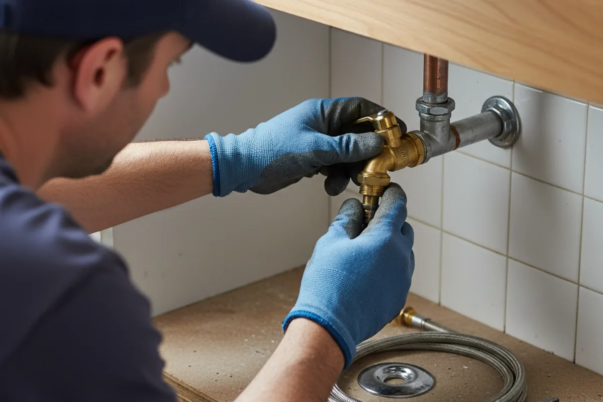 Shutoff valve and fitting work during Emergency Plumbing in Silverado